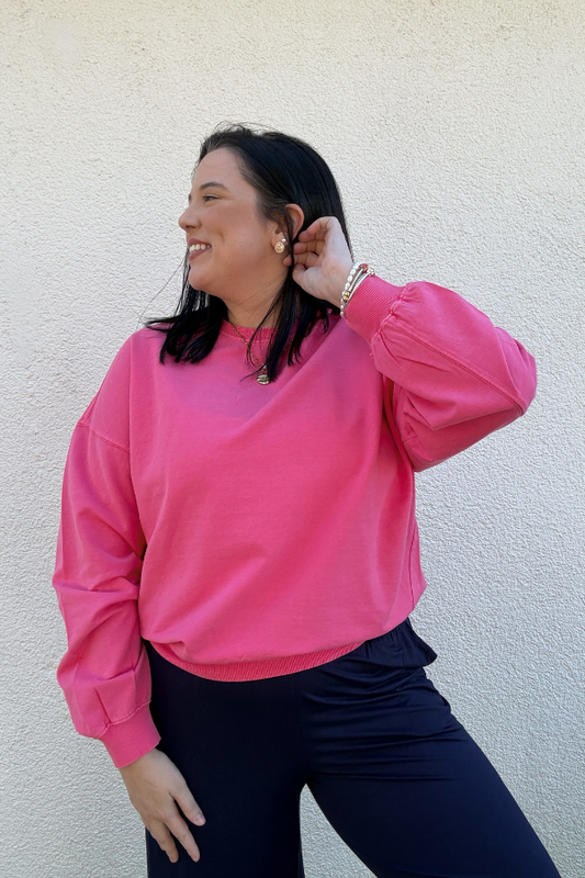 Ribbed Crew Neck Sweatshirt - Shop Ravel