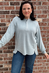 Hot to Trot Top- Blue Gray