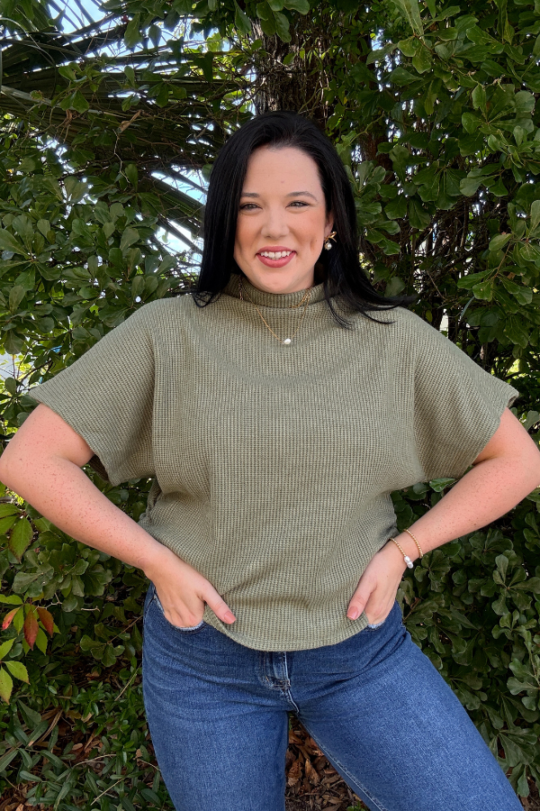 Mock Up Sweater- Light Olive