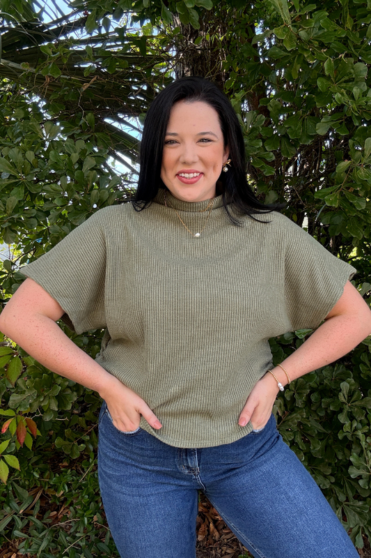 Mock Up Sweater- Light Olive