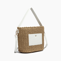 Sunset Straw Bucket Mini Tote Bag