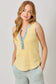Washed Sleeveless Henley Top - Yellow - Shop Ravel
