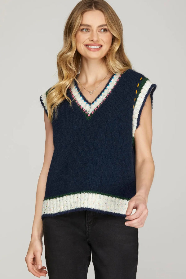 Navy Knits Sweater Vest