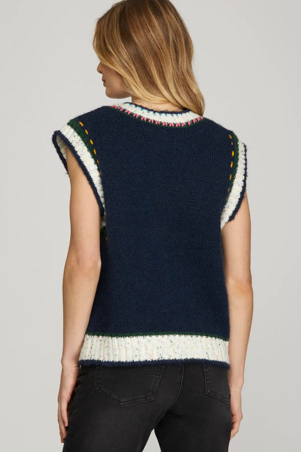 Navy Knits Sweater Vest