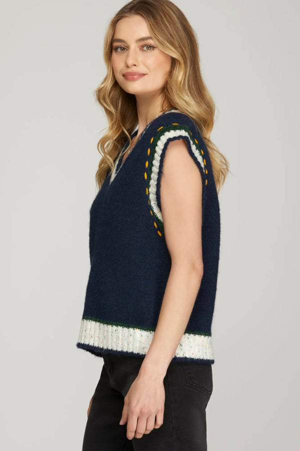 Navy Knits Sweater Vest