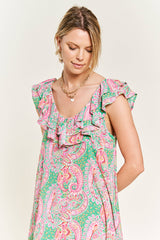 Ruffled Shoulder Dress