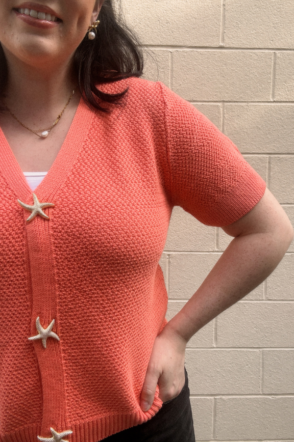 Star Fish Cardigan - Coral - Shop Ravel