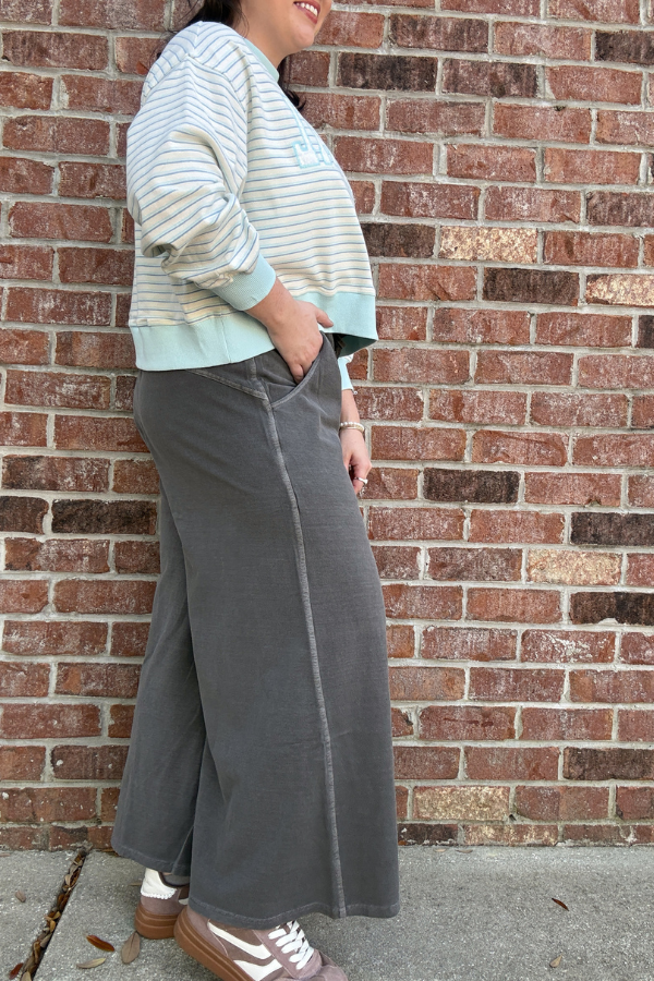 Pigment Dye Pants - Ash Black