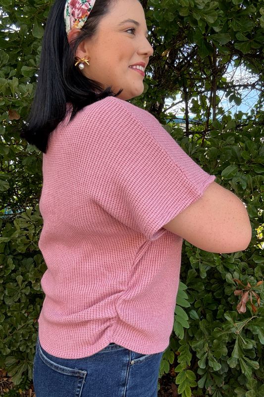 Mock Up Sweater- Rose