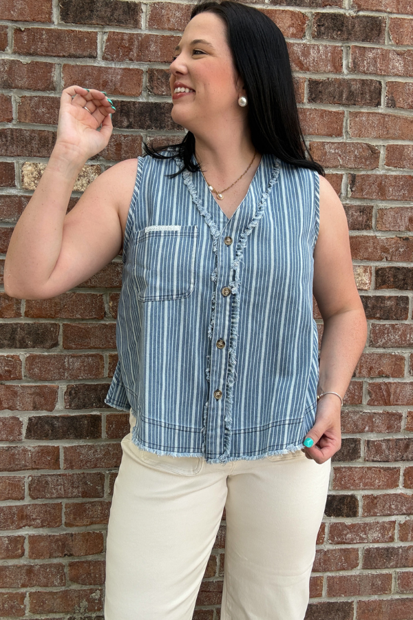 Denim Vest Top