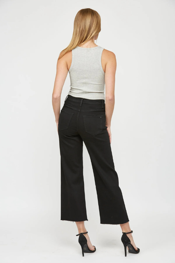 Mica Black Wide Leg Crop Jeans