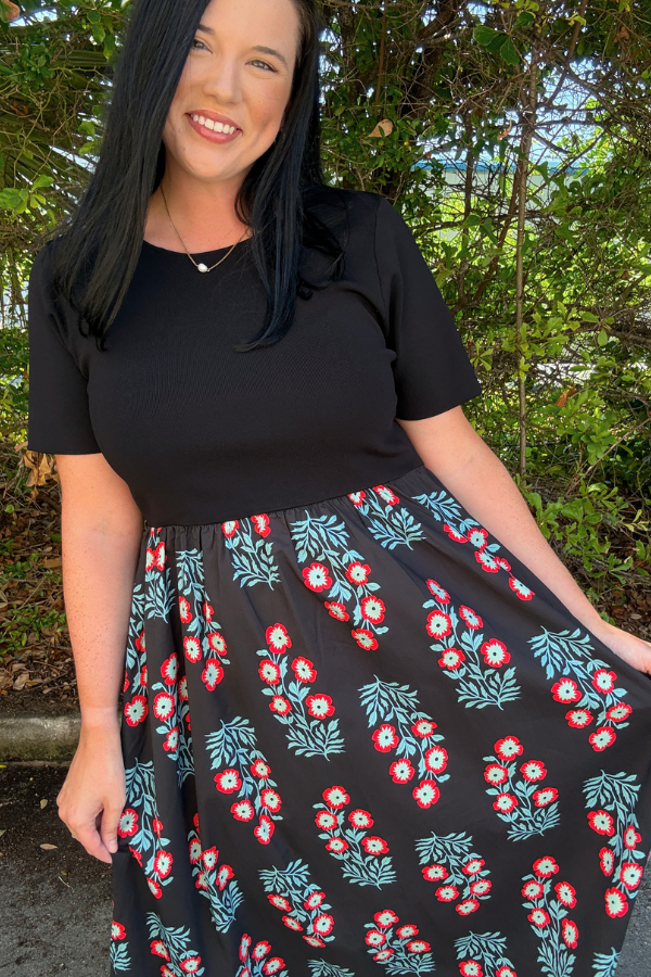 Pop Detail Midi Dress