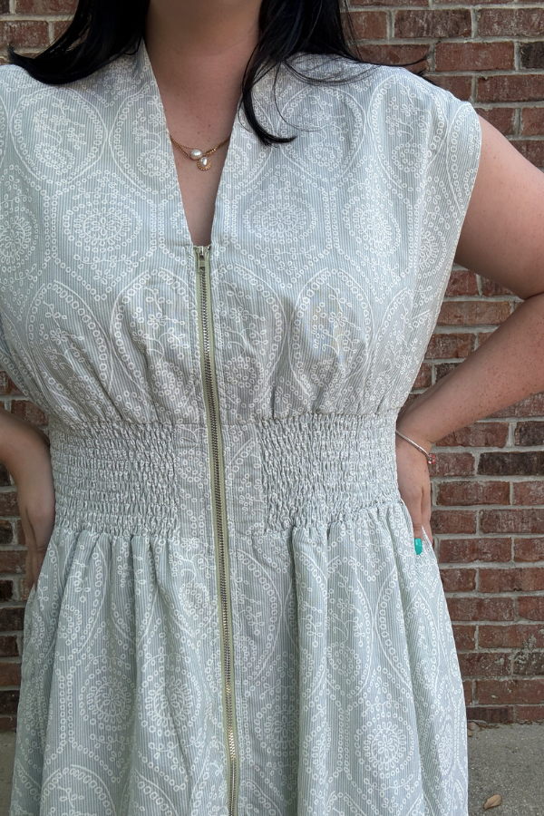 Eyelet Printed Midi Dress - Shop Ravel