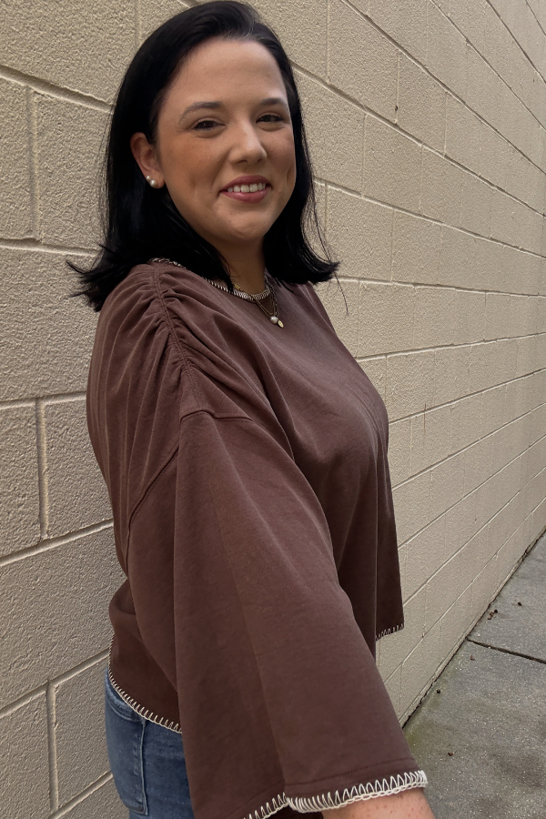 Contrast Stitch Knit Top