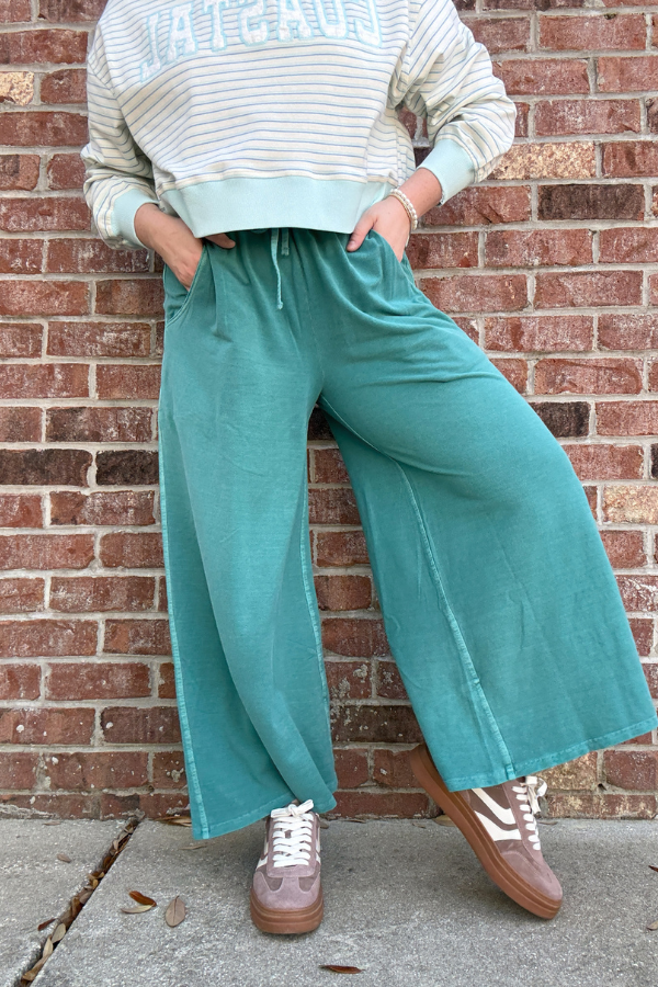 Pigment Dye Pants - Teal