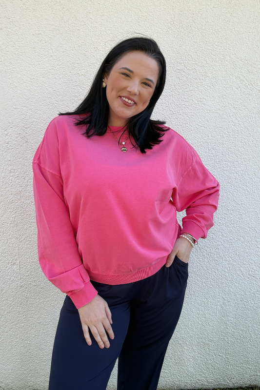 Ribbed Crew Neck Sweatshirt - Shop Ravel