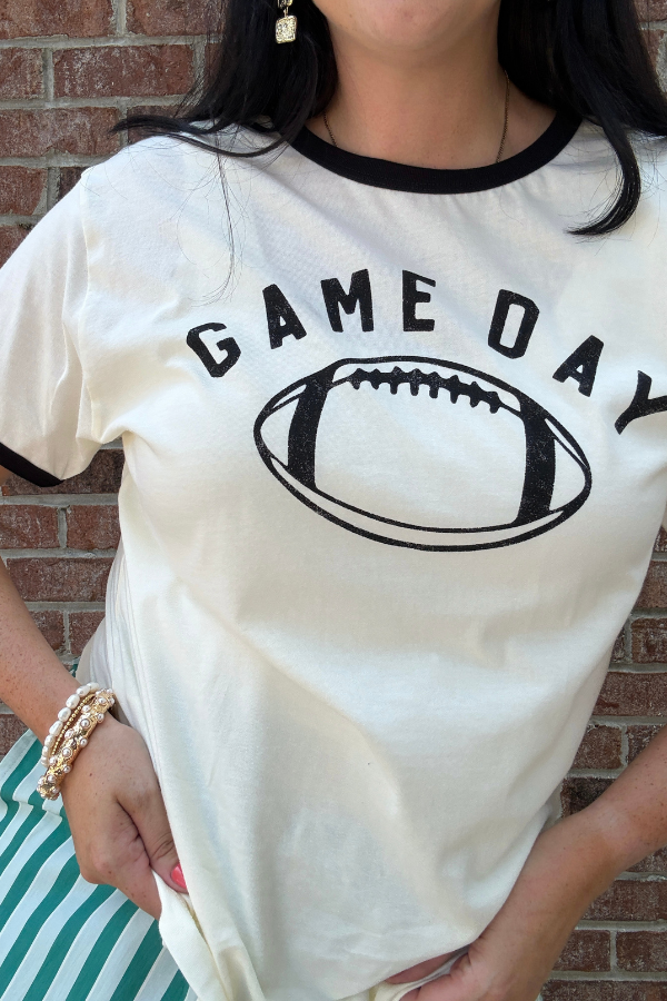 Game Day Football Ringer Graphic Top
