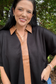 Faux Leather Accent Top