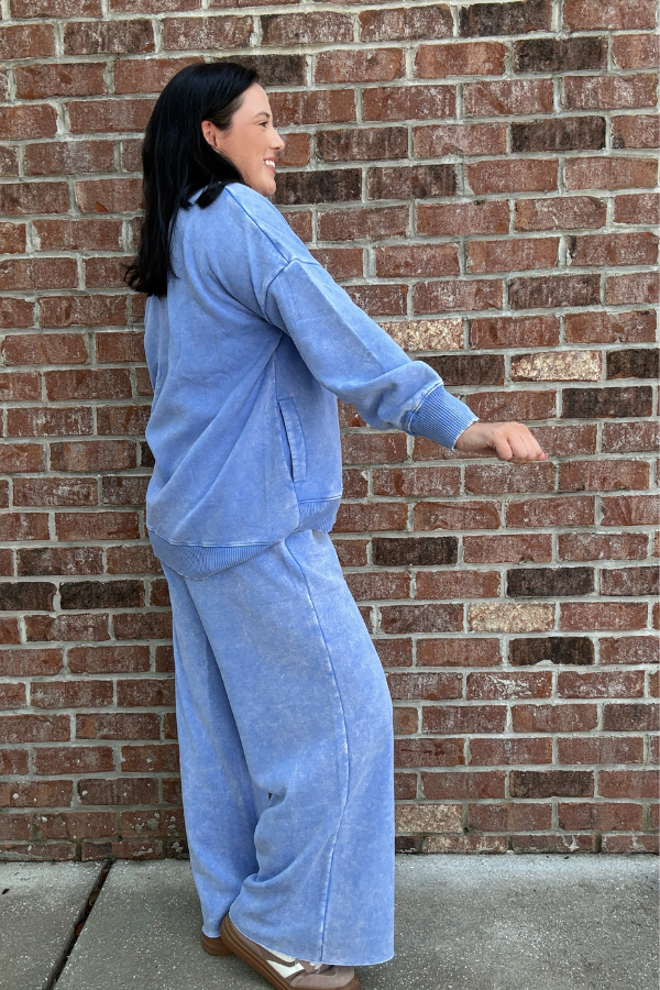 Keep It Comfy Pants-Full Length- Cornflower Blue