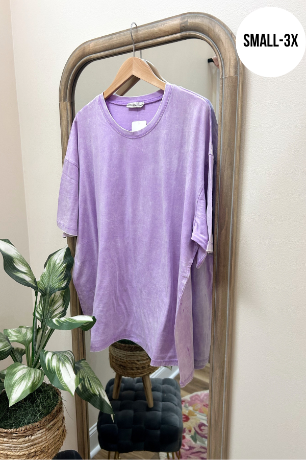 Acid Wash Tee- purple