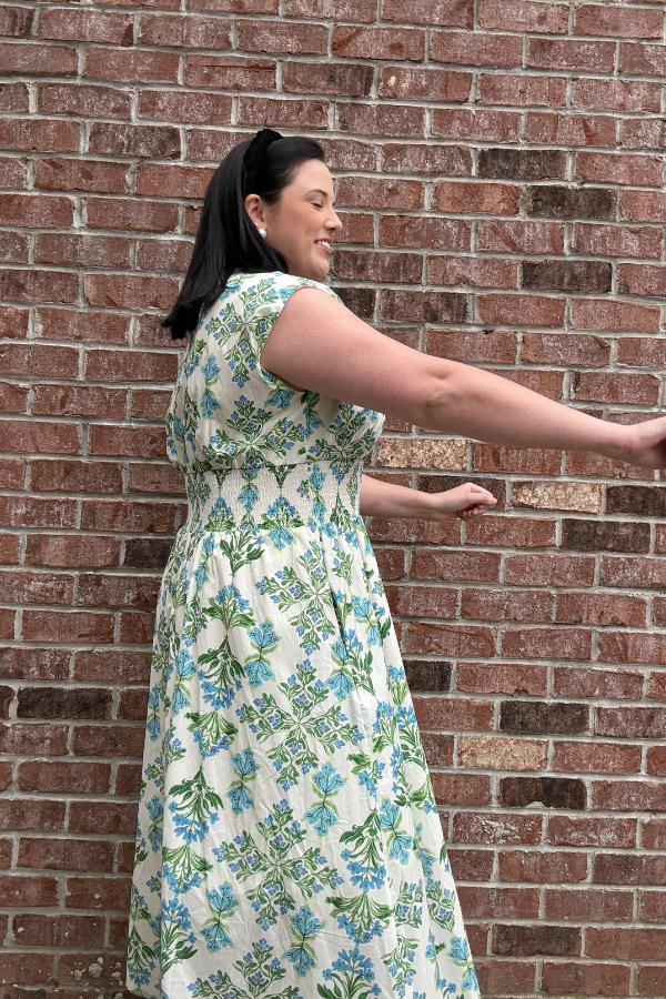 Smocked Waist Midi Dress - Shop Ravel