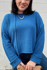 Asymmetric Sweater- Blue