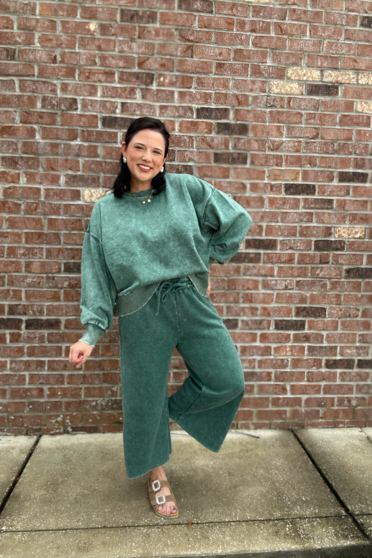 Keep It Comfy Sweatpants- Dark Green