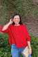 Half Sleeve Cardigan - Red