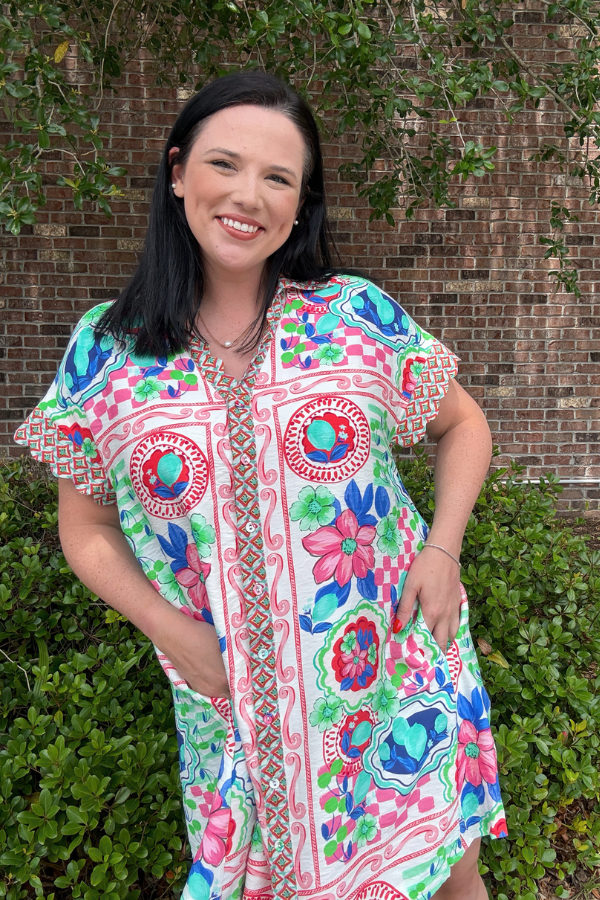 Mediterranean Print Dress - Shop Ravel