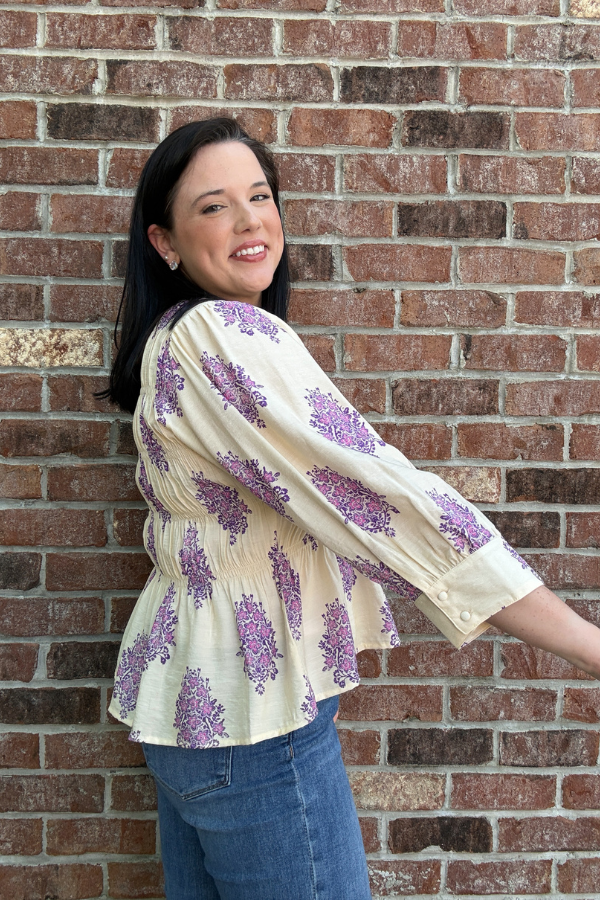 Puff Sleeve Smocked Blouse - Shop Ravel