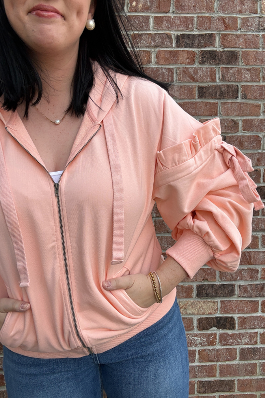 Big Details Zip Up Hoodie