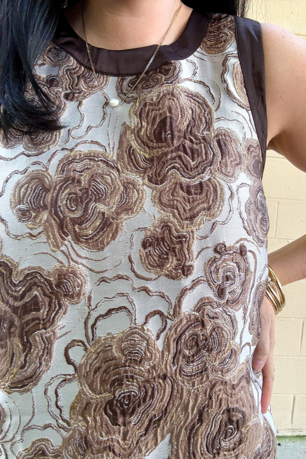 Golden Hour Floral Jacquard Mini Dress