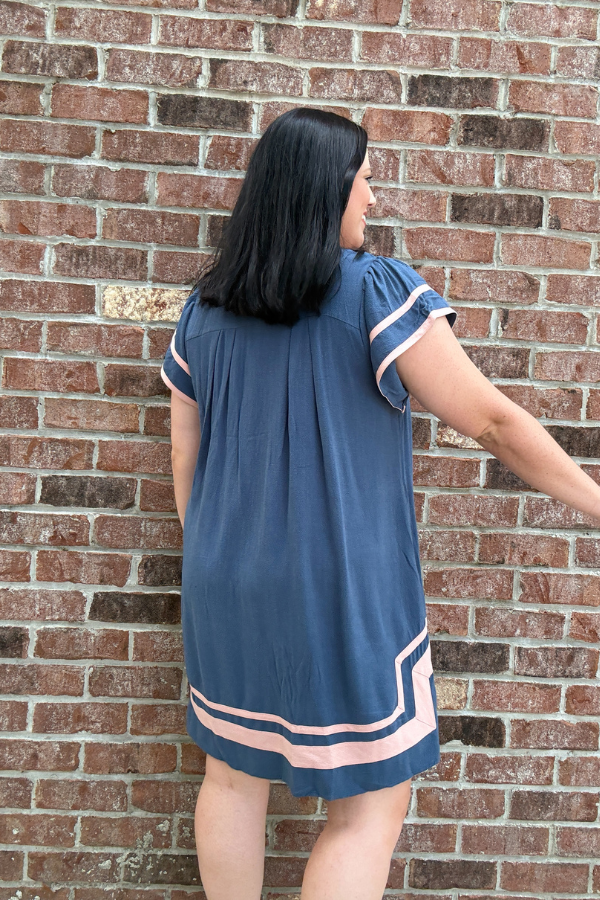 Linen Contrast Dress - Shop Ravel