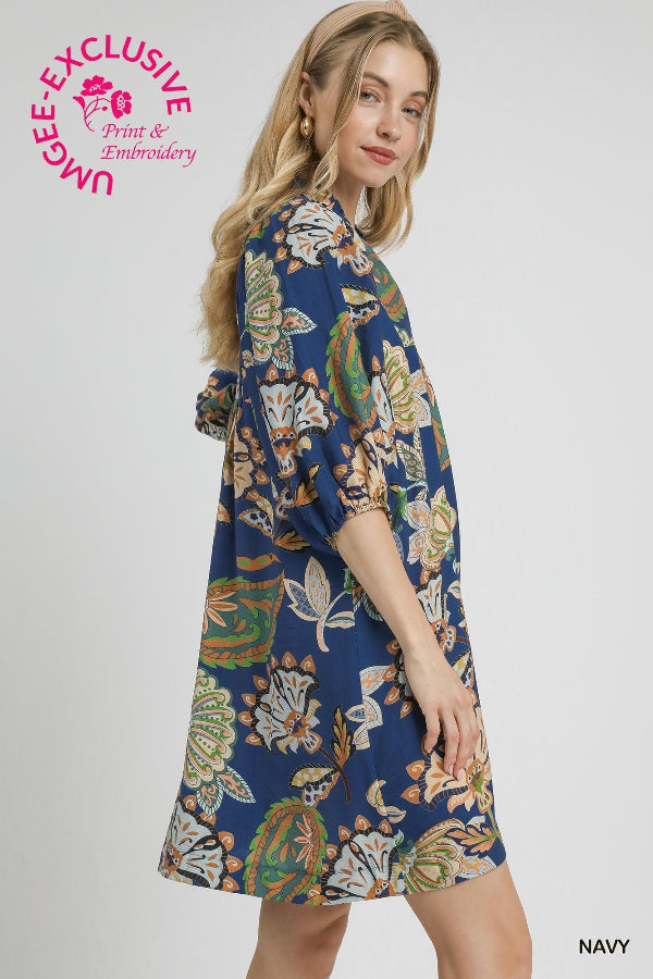 Abstract Blue Dress