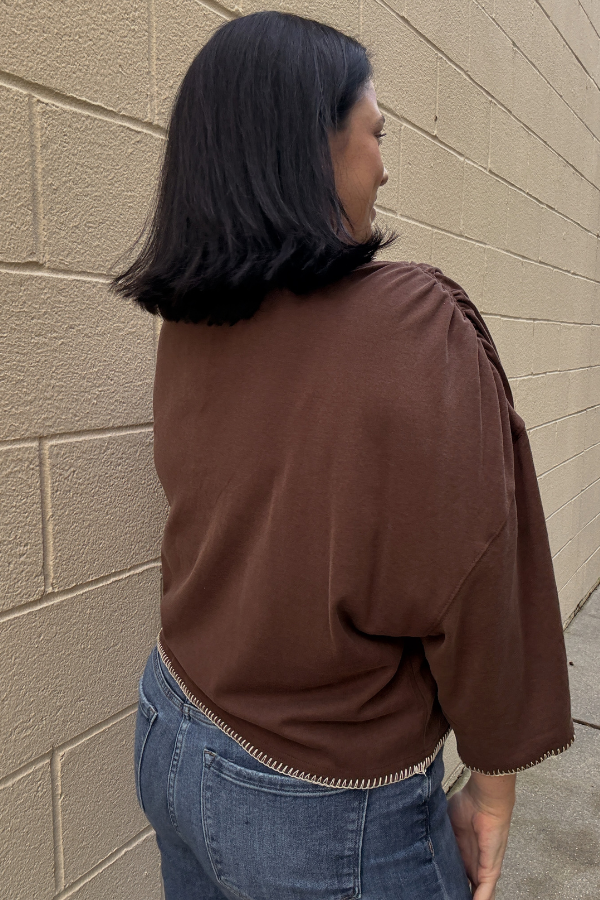 Contrast Stitch Knit Top