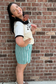 Sicily Stripes Teal Shorts