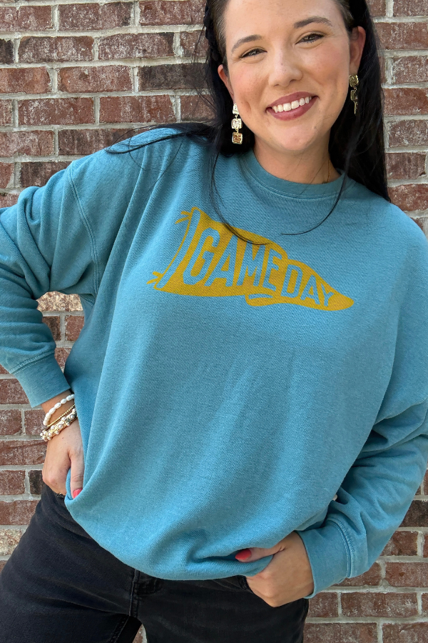 Game Day Pennant Heather Mineral Graphic Sweatshirt
