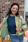 Contrast Trim Quilted Kimono Jacket