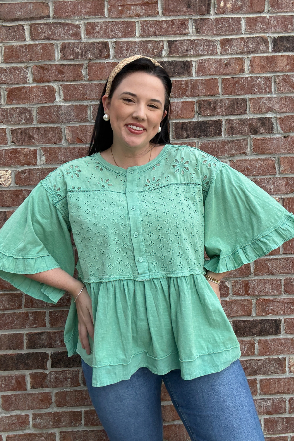 Eyelet Mix Top - Shop Ravel