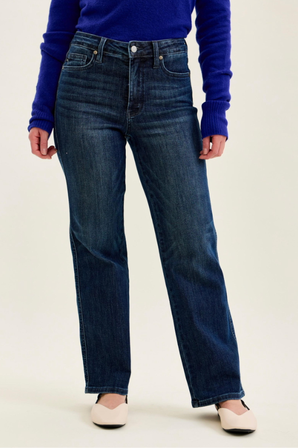 Judy Blue Mid Rise Straight Leg Jeans - Petite