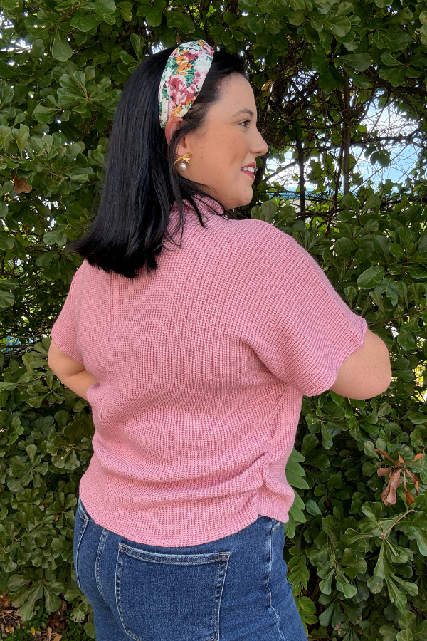 Mock Up Sweater- Rose