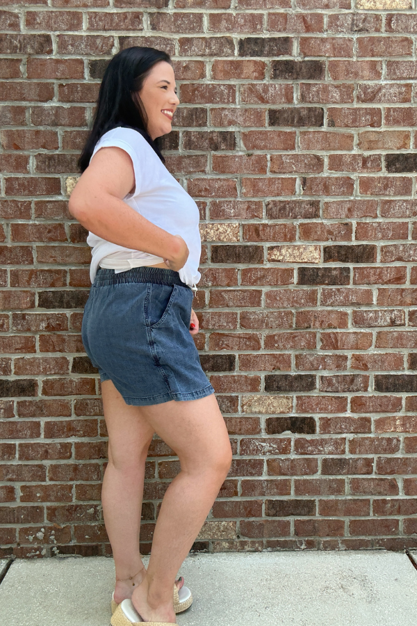 Chambray Skort