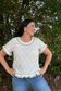 Eyelet Contrast Top