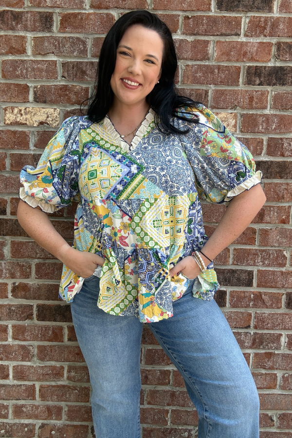 Patchwork Print Top - Shop Ravel