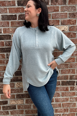 Hot to Trot Top- Blue Gray