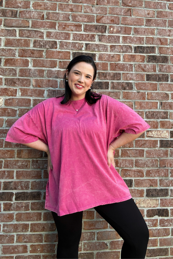 Acid Wash Tee-Ash Pink - Shop Ravel