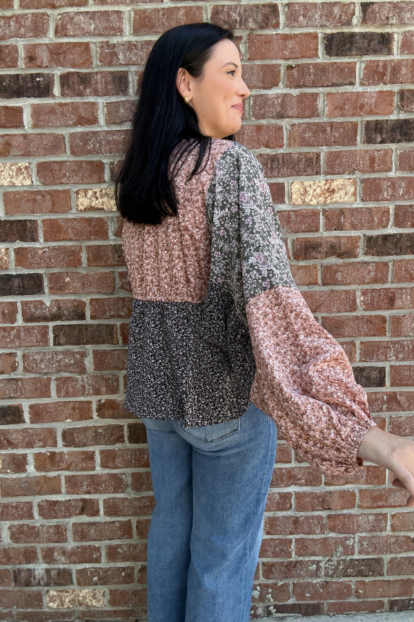 Wildflower Whimsy Tie Front Top
