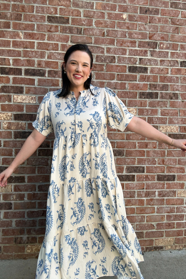 Tiered Textured Midi Dress - Shop Ravel