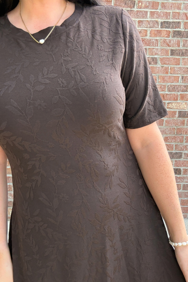 Leaf Jacquard Knit Dress