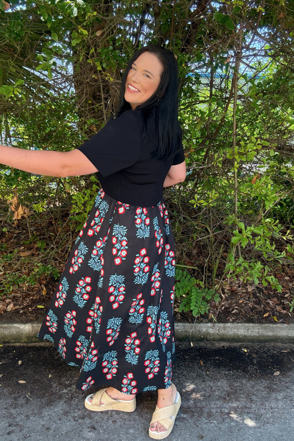 Pop Detail Midi Dress